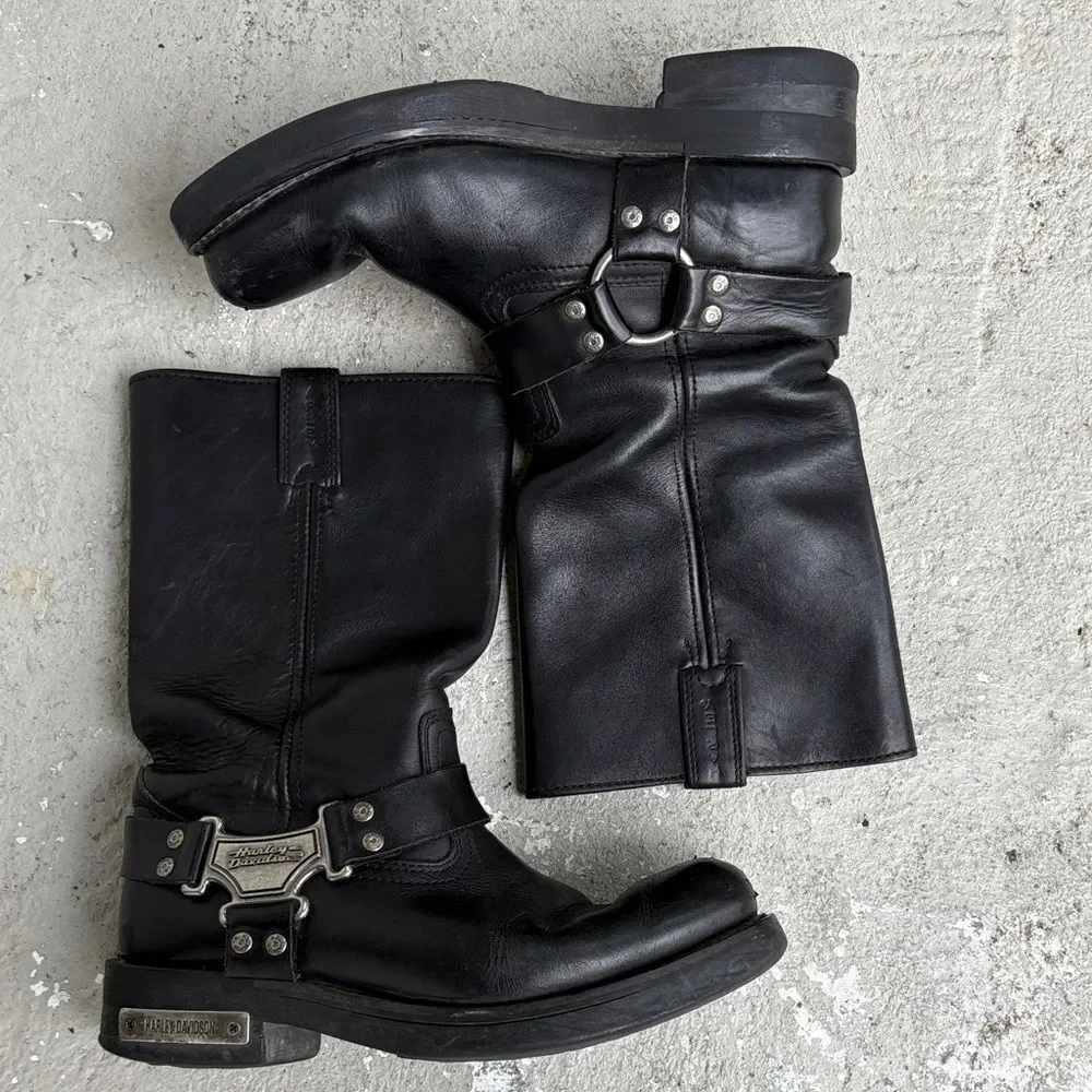 Harley Davidson, harness, mega size logo biker boot